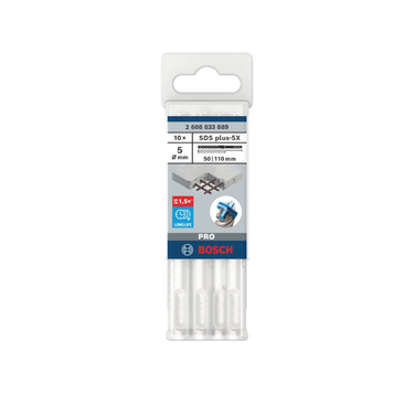 Betonboor SDS plus-5X - 5 mm x 50 mm x 110 mm - 10-delig