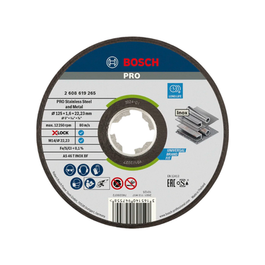 Bosch PRO Stainless Steel and Metal Doorslijpschijf 125×1,6×22,23 mm X-Lock