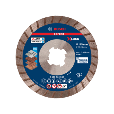 Bosch EXPERT MultiMaterial X-LOCK diamantdoorslijpschijf, 115 x 22,23 x 2,4 x 12 mm,