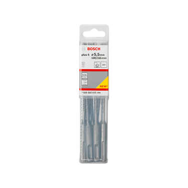 Betonboor SDS plus-5 - 5,5 mm x 100 mm x 165 mm- 10-delig