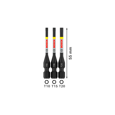 Bit T10-T20 - 55 mm - 3st