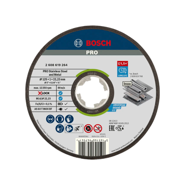 Bosch PRO Stainless Steel Metal X-Lock Doorslijpschijf 115×1×22,23 mm, AS 60 T INOX BF