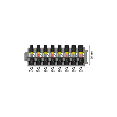 Bit T15-T40 - 25 mm - 8st