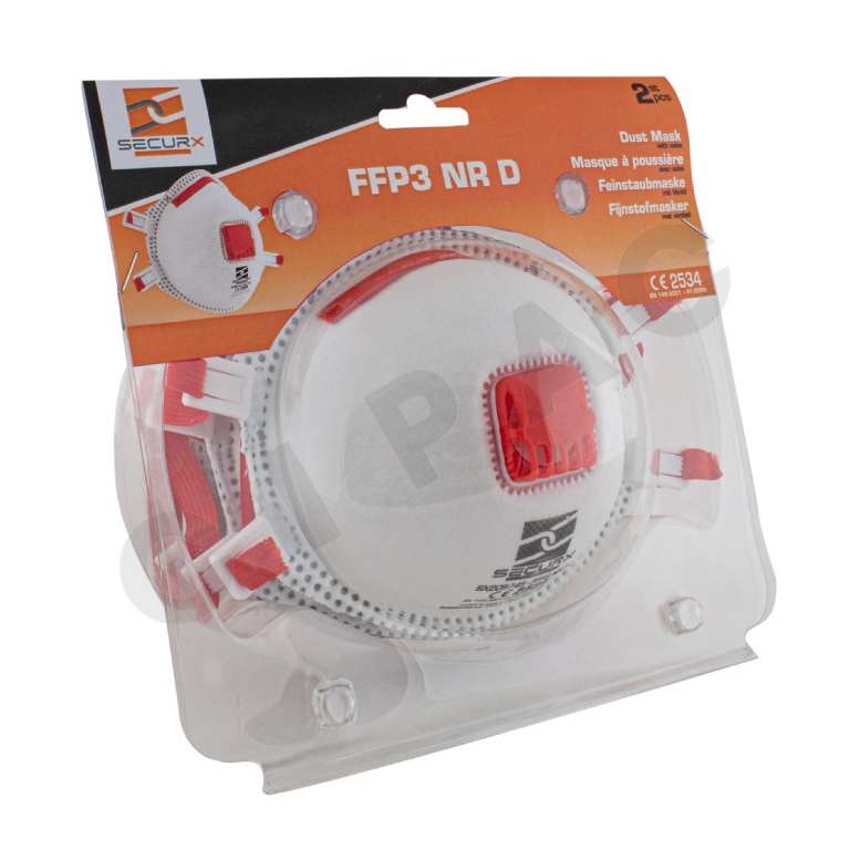 SECURX Fijnstofmasker - FFP3 + ventiel (prijs/2st)