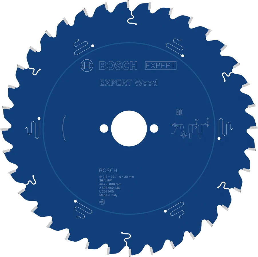Bosch EXPERT Wood cirkelzaagblad 216 x 2,3/1,6 x 30 mm, T36