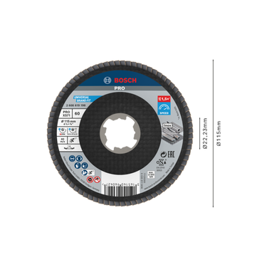 PRO X571 Lamellenschuurschijf Haaks 115 mm G60 X-Lock