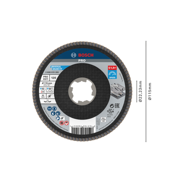 PRO X571 Lamellenschuurschijf Haaks 115 mm G120 X-Lock