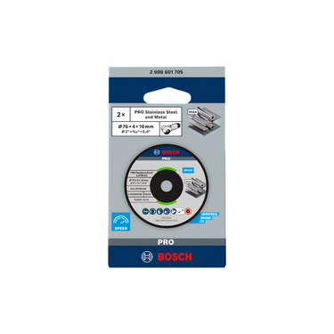 Bosch PRO Stainless Steel and Metal Bonded Grinding Disc 76 x 4 x 10 mm