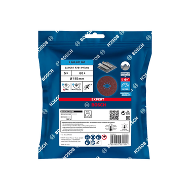 Bosch EXPERT R781 keramische prisma X-LOCK vezelschijf, 115 mm K60, 5 stuks