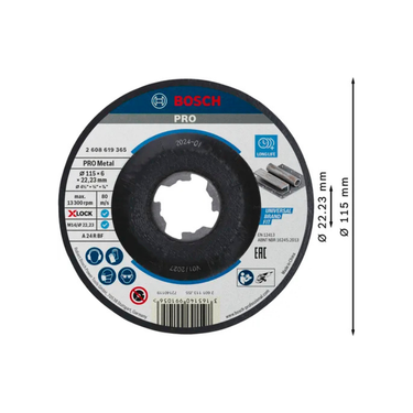 Bosch PRO Metal Bonded Grinding Disc A 24 P BF – 115 x 6 x 22.23 mm (X-LOCK)