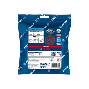 Bosch EXPERT R781 keramische prisma X-LOCK vezelschijf, 125 mm K80, 5 stuks