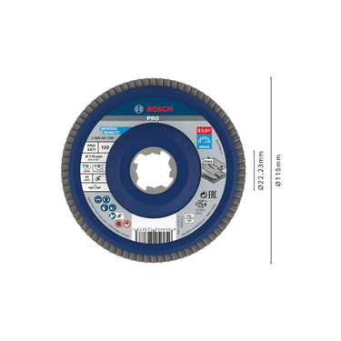 Bosch PRO X571 Lamellenschuurschijf, 115 mm G120, X-LOCK