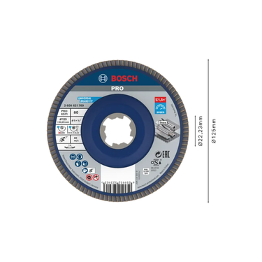 Bosch PRO X571 Lamellenschuurschijf 125 mm G80, X-LOCK