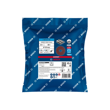 Bosch EXPERT R781 X-LOCK keramische prisma-fiberschijf, 125 mm K80, 25 stuks