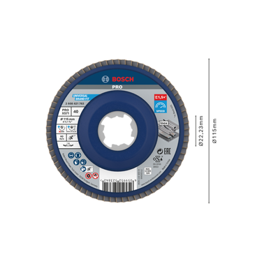 PRO X571 Lamellenschuurschijf Haaks 115 mm G40 X-Lock
