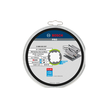 Bosch PRO Stainless Steel and Metal Doorslijpschijf 125×1×22,23 mm X-Lock