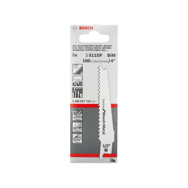Reciprozaagblad Hout en Metaal - PRO S 511 DF - 100 mm - 5 stuks