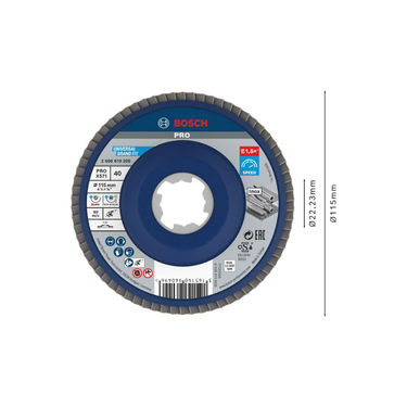 Bosch PRO X571 lamellenschijf 115 mm G40 X-Lock