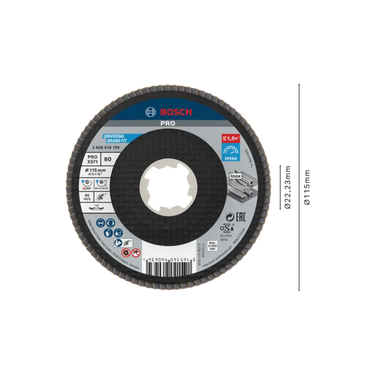 PRO X571 Lamellenschuurschijf Haaks 115 mm G80 X-Lock