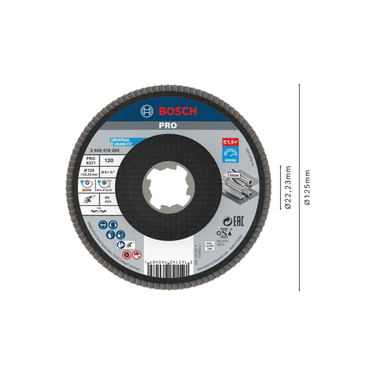 PRO X571 Lamellenschuurschijf Haaks 125 mm G120 X-Lock