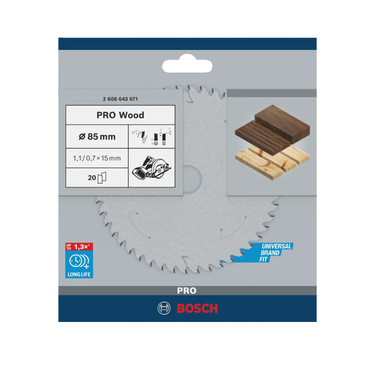 Zaagblad Wood - 85 mm x 15 mm x 20T