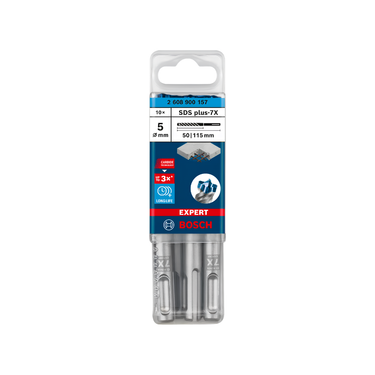 Betonboor SDS plus-7X - 5 mm x 50 mm x 115 mm – 10 stuks