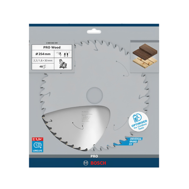 Zaagblad Wood Cordless - 254 mm x 30 mm x 48T