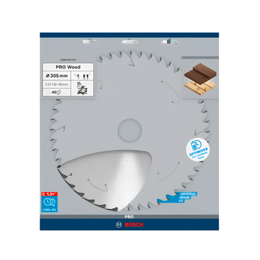 Zaagblad Hout - 305 mm x 30 mm x 40T
