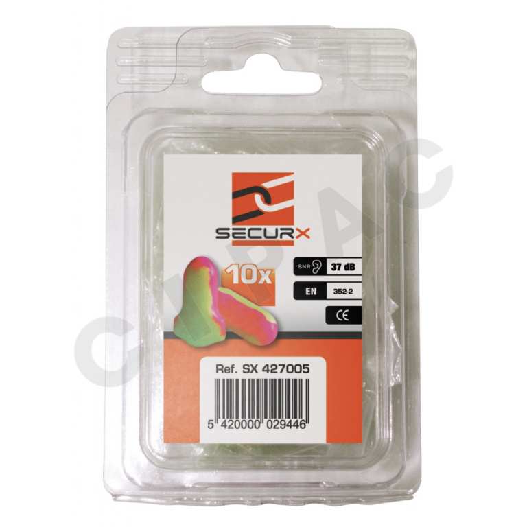 SECURX Foam oordopjes 34 SNR - EN352-2 -