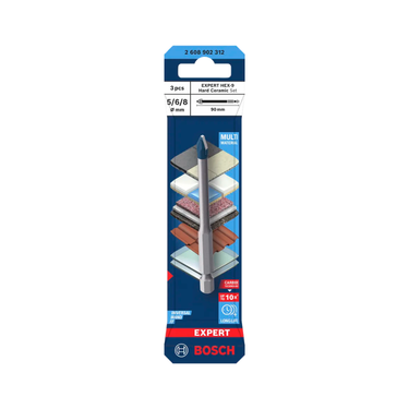 EXPERT HEX-9 Hard Ceramic Boorset 5–8 mm, 90 mm