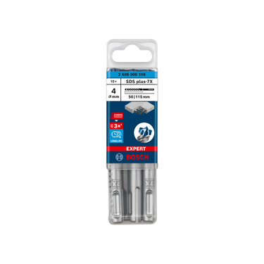 Betonboor SDS plus-7X - 4 mm x 50 mm x 115 mm – 10 stuks