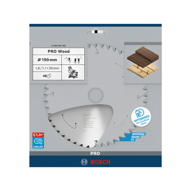 Zaagblad Hout - 190 mm x 20 mm x 48T
