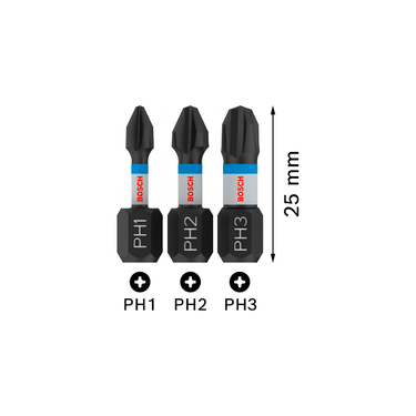 Bit PH1-PH3 - 25 mm - 3st