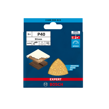 Schuurpapier P40 - 93 mm x 93 mm - 5 stuks