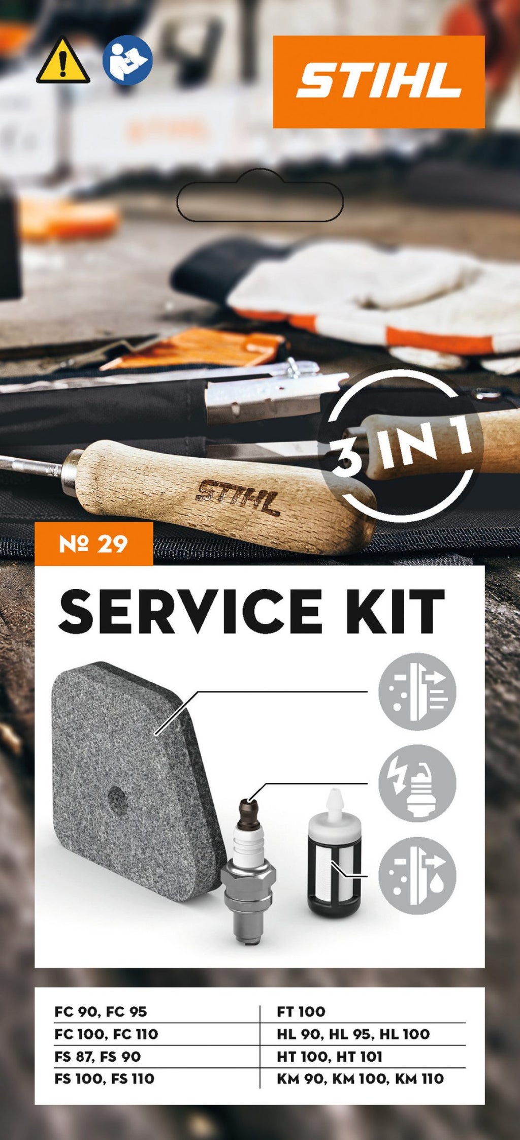 Service Kit 29 voor FC 90, FC 95, FC 100, FC 110, FS 87, FS 90, FS 100, FS 110, FT 100, HL 90, HL 95, HL 100, HT 100, HT 101, KM 90, KM 100 en KM 110