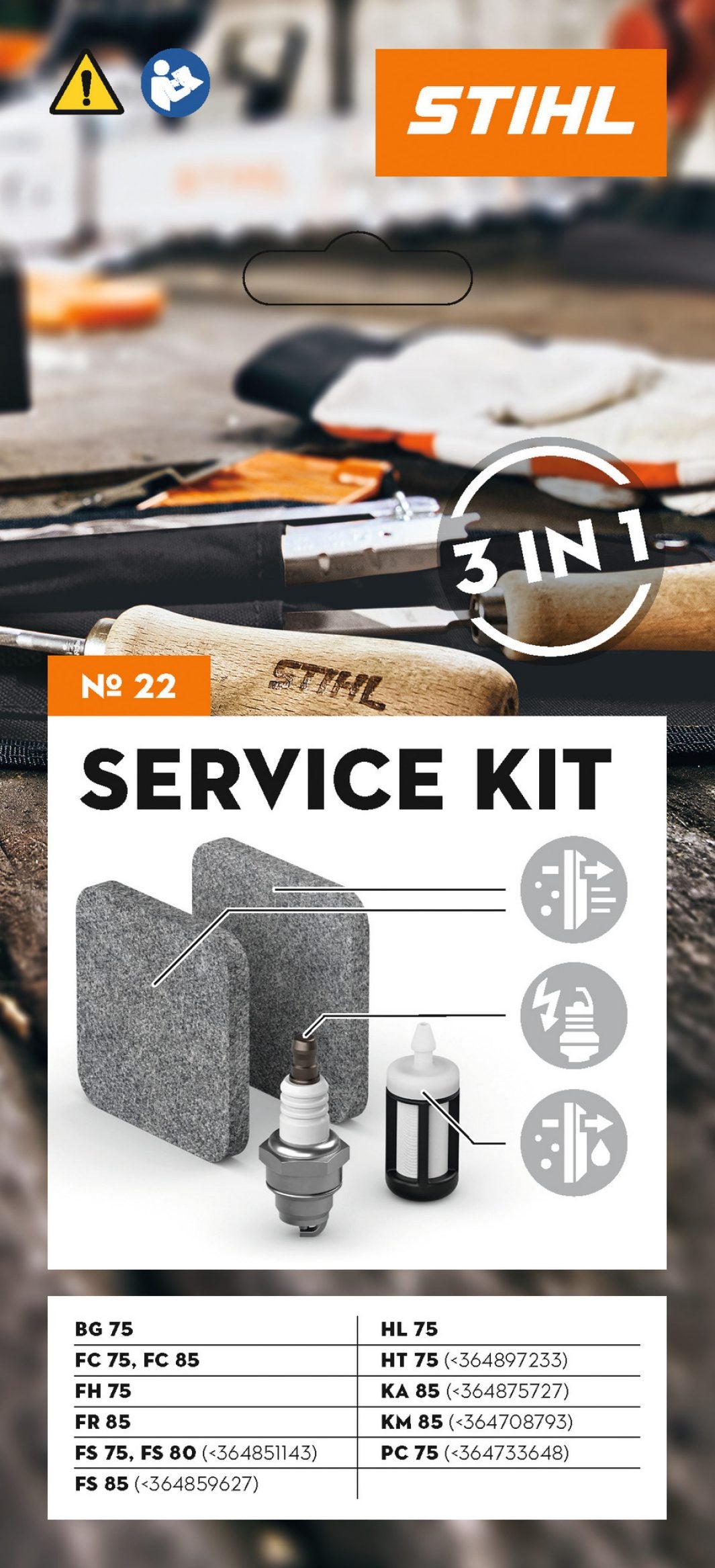 Service Kit 22 voor BG 75, FC 75, FC 85, FH 75, FR 85, FS 75, FS 80, FS 85, HL 75, HT 75, KA 85, KM 85 en PC 75