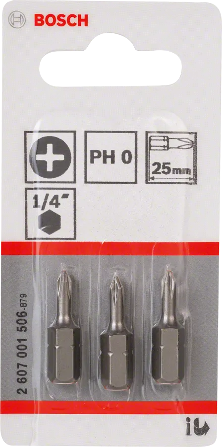 Bosch PH0 Extra Hard Schroevendraaierbit 25 mm – 3 St