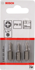 Bosch PH0 Extra Hard Schroevendraaierbit 25 mm – 3 St