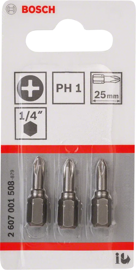 Bosch PH1 Extra Hard Schroevendraaierbit 25 mm – 3 St