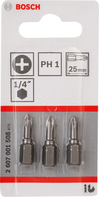 Bosch PH1 Extra Hard Schroevendraaierbit 25 mm – 3 St