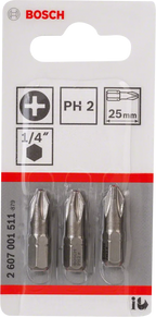 Bosch PH2 Extra Hard Schroevendraaierbit 25 mm – 3 St