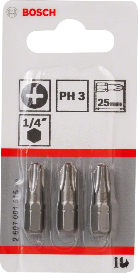 Bosch PH3 Extra Hard Schroevendraaierbit 25 mm – 3 St