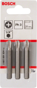 Bosch PH3 Extra Hard Schroevendraaierbit 51 mm – 3 St