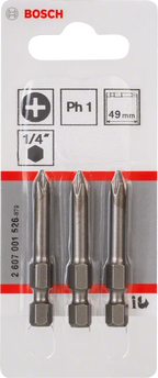 Bosch PH1 Extra Hard Schroevendraaierbit 49 mm – 3 St