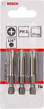 Bosch PH3 Extra Hard Schroevendraaierbit 49 mm – 3 St