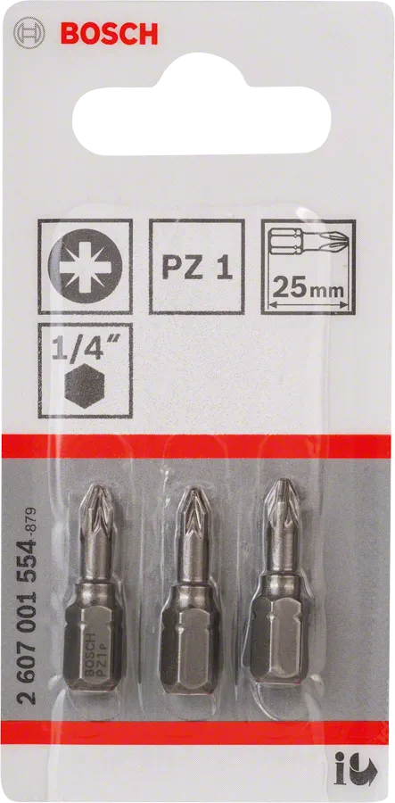 Bosch PZ1 Extra Hard Schroevendraaierbit 25 mm – 3 St