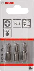 Bosch PZ1 Extra Hard Schroevendraaierbit 25 mm – 3 St