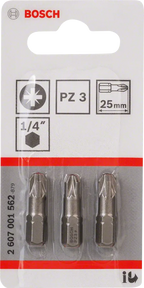 Bosch PZ3 Extra Hard Schroevendraaierbit 25 mm – 3 St