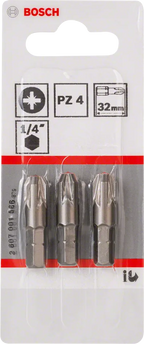 Bosch PZ4 Extra Hard Pozidriv-Schroevendraaierbit 32 mm – 3 St