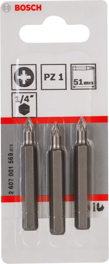 Bosch PZ1 Extra Hard Pozidriv-Schroevendraaierbit 51 mm – 3 stuks